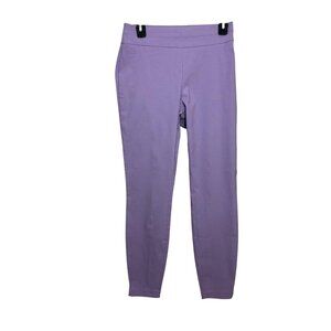 New York & Company Womens Ankle Pants Lavender S Stretch Pull On Tapered Casual